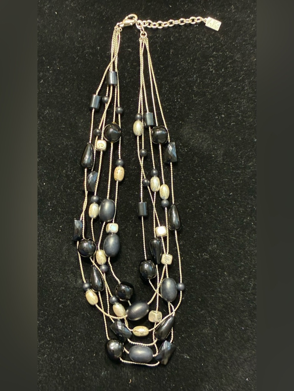 Vintage Ann Klein EUC Multi-Strand Black/ Silver tone earrings & unbra. Earrings - Picture 9 of 15